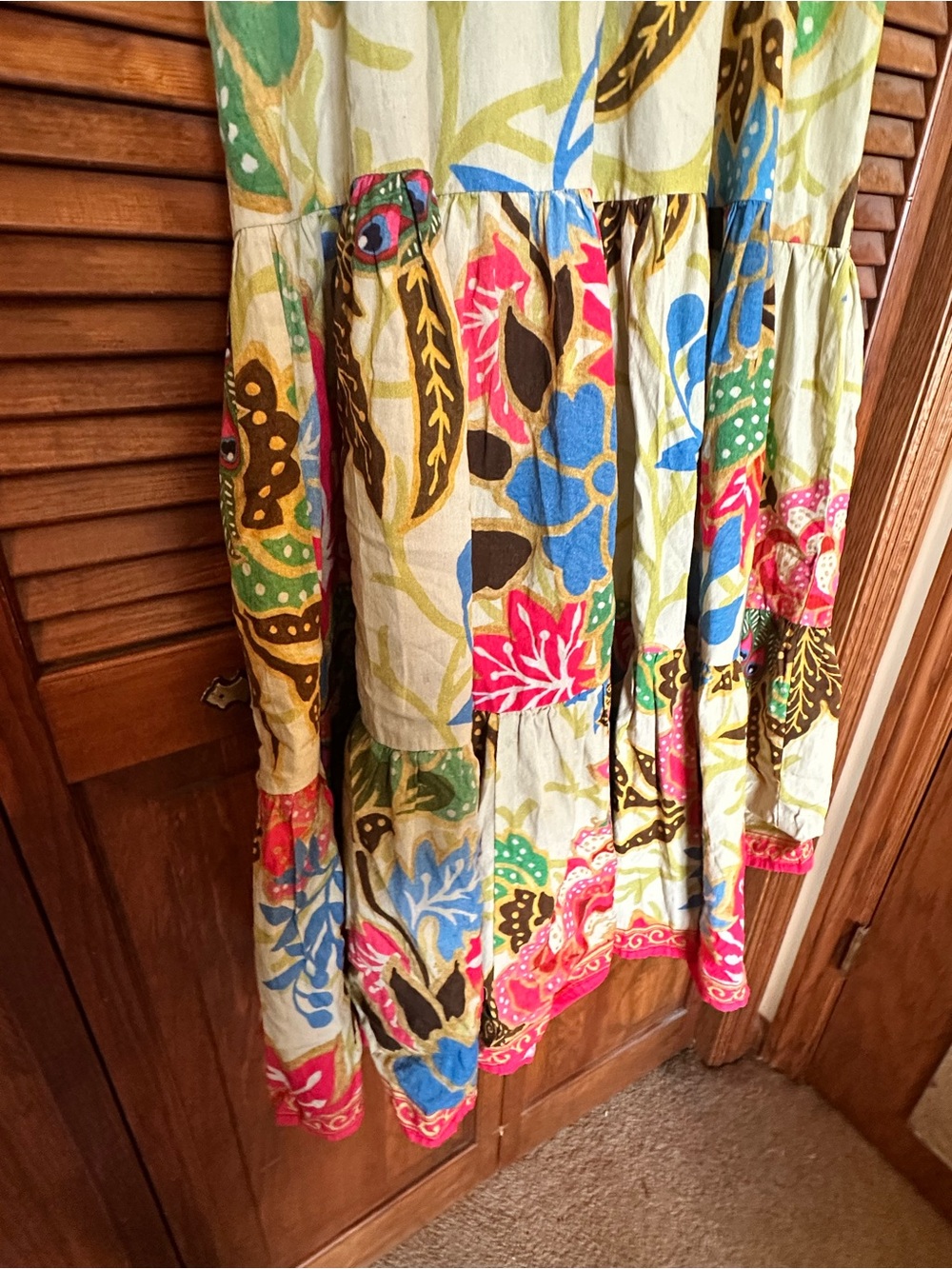 Conditions Apply for Anthropologie Multicolor Floral Tiered Maxi Dress size 14 - Picture 10 of 15
